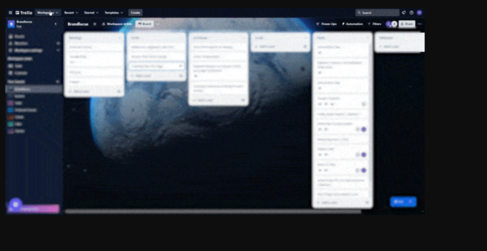 Project board showing every task documented and tracked
