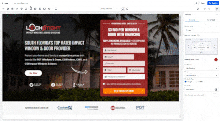 Examples of funnels, landing pages and automations built by the team