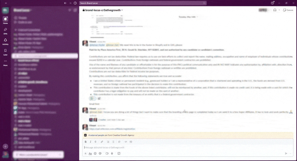 A single Slack channel where every task is posted